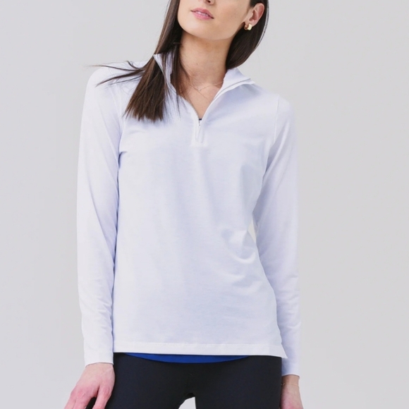 Peter Millar Women's Evelyn Quarter Zip Ivory - Picture 1 of 6